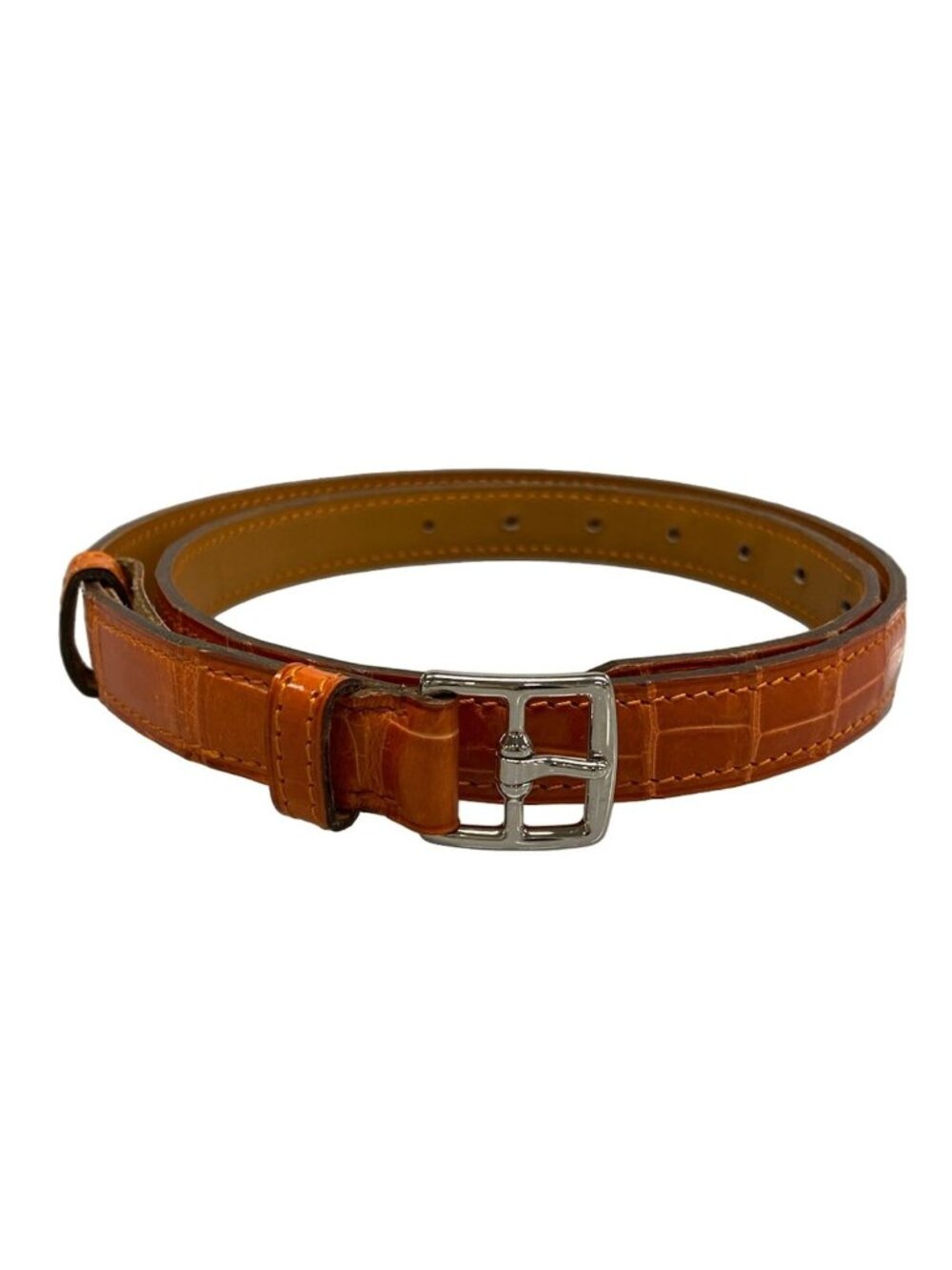 Hermes Belt 70 Orange Silver